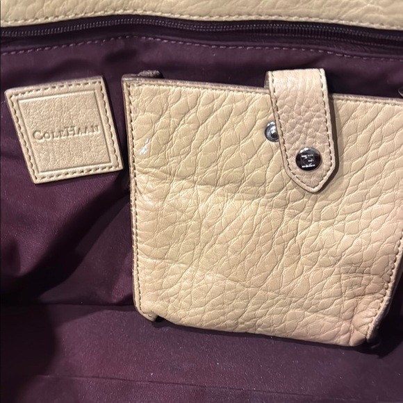Authentic Cole Haan Tan Shoulder Bag with Textured Leather - Picture 5 of 8